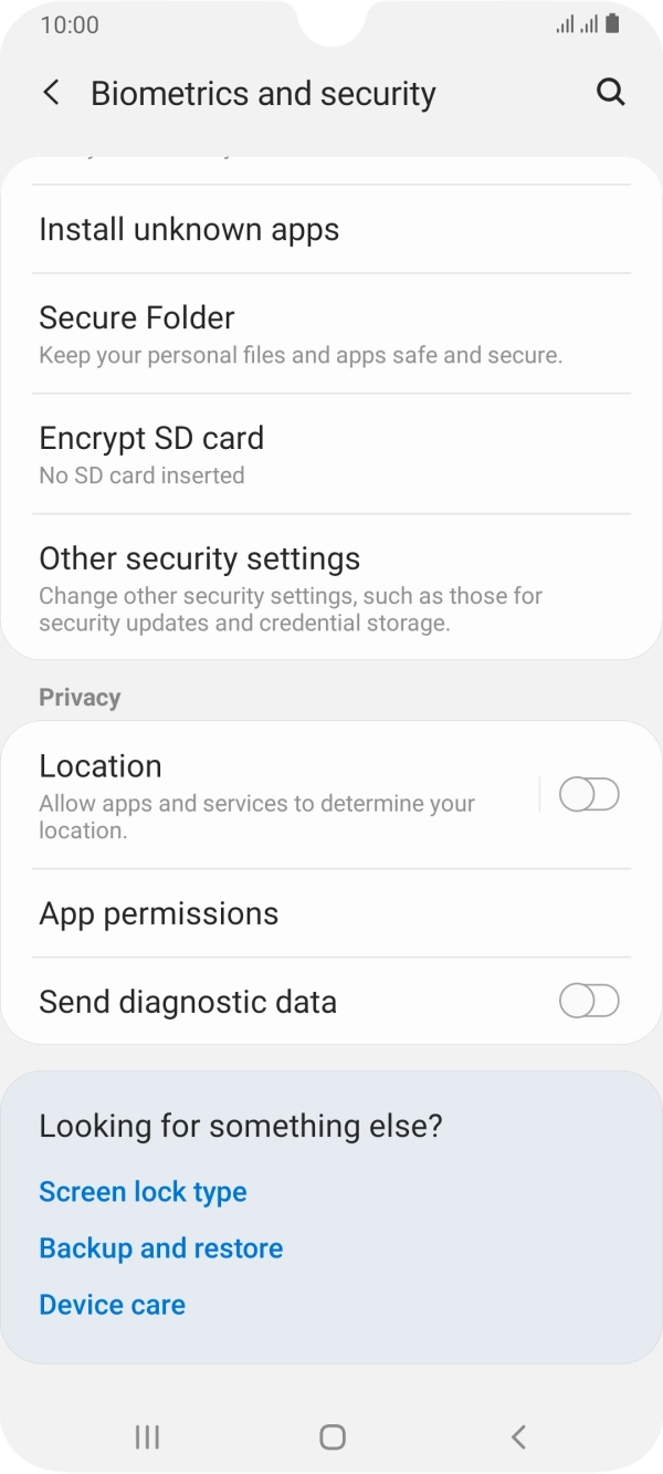 Press Other security settings.
