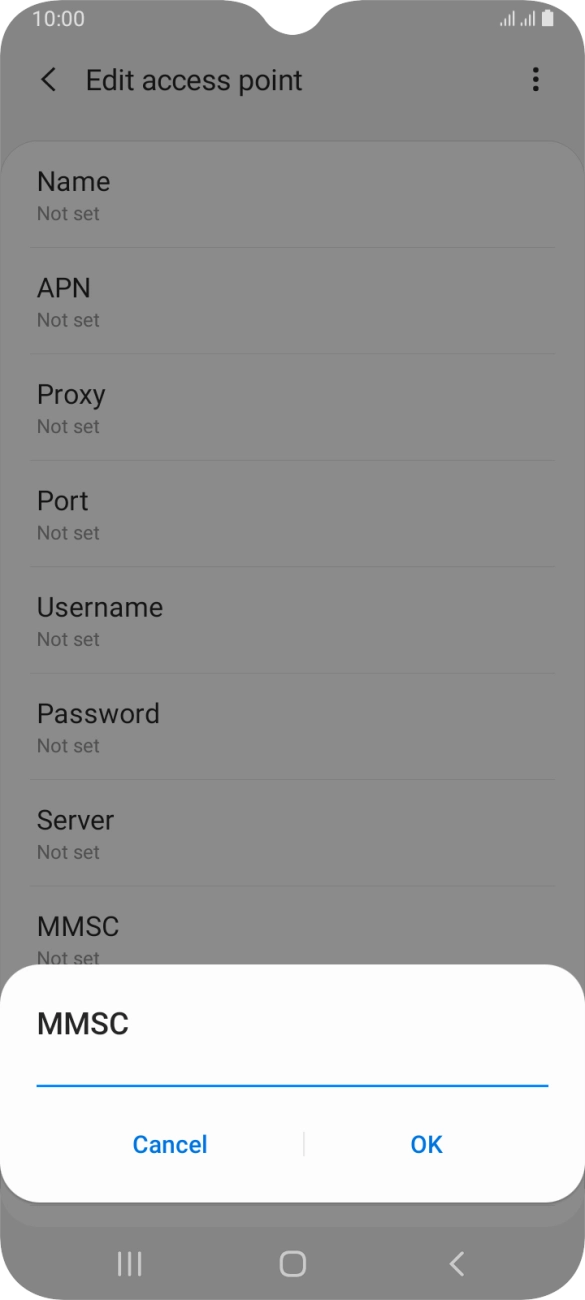 Key in http://mmsc.mms.o2.co.uk:8002 and press OK.