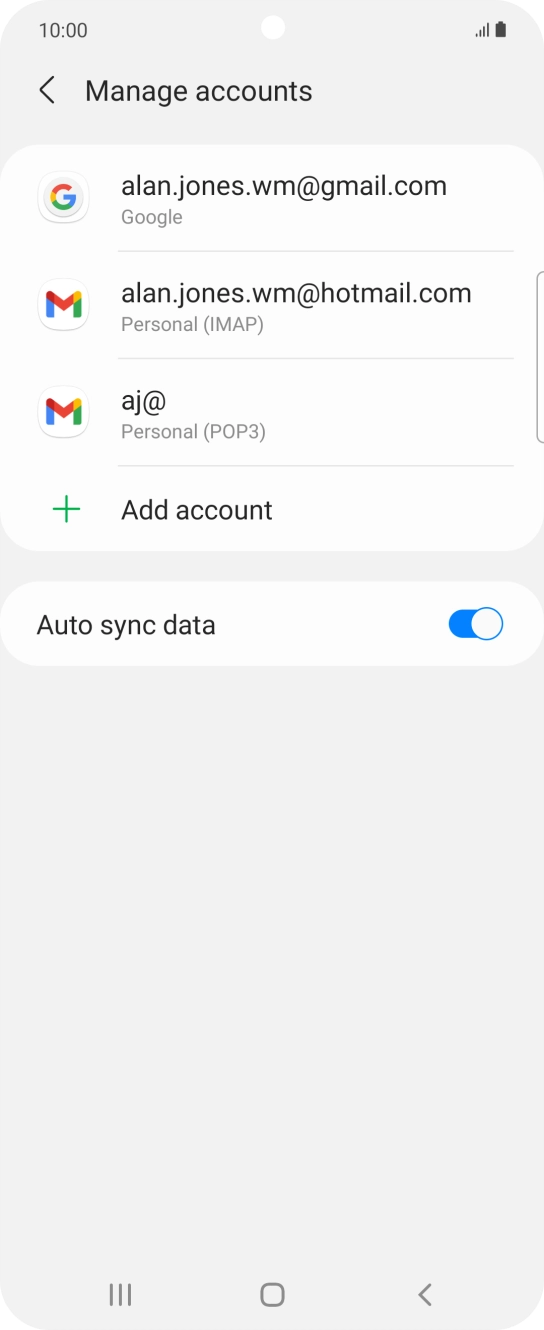 Press the indicator next to 'Auto sync data' to turn the function on or off.