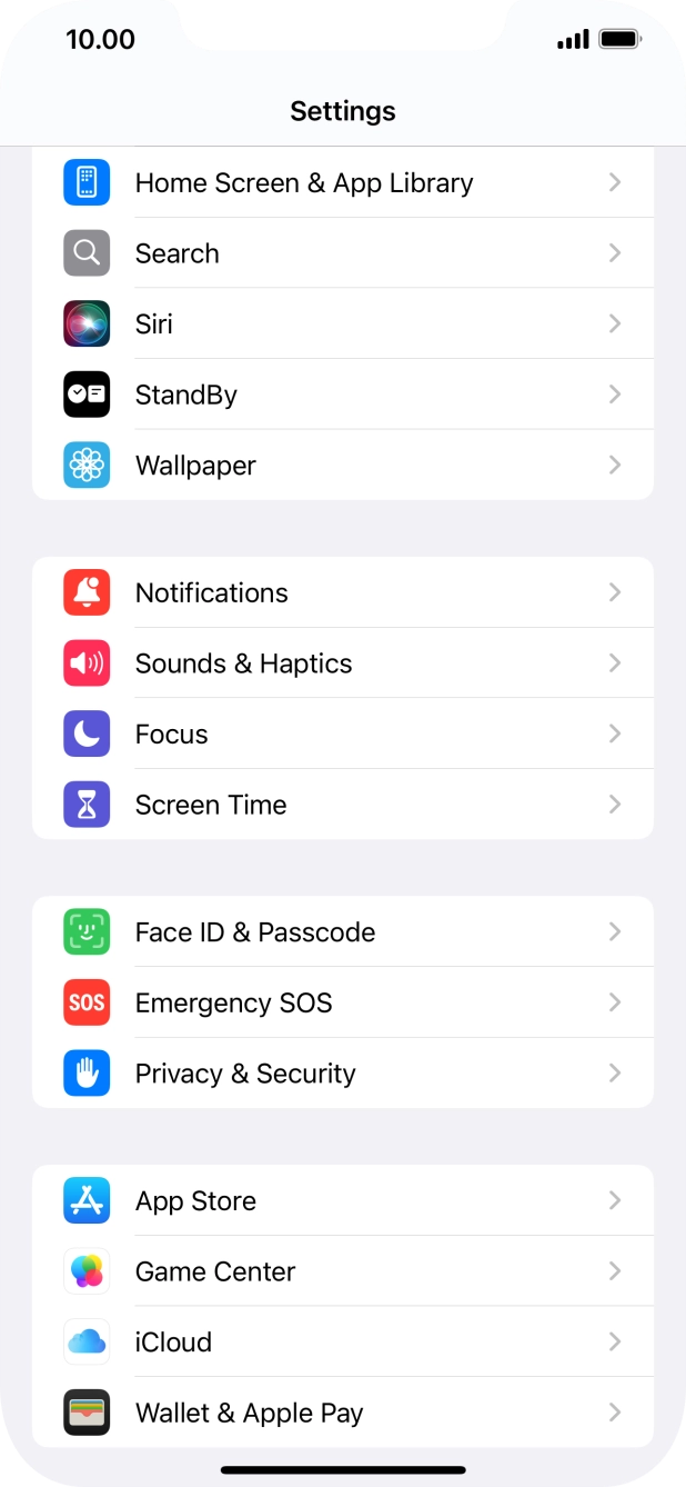 Press Face ID & Passcode.
