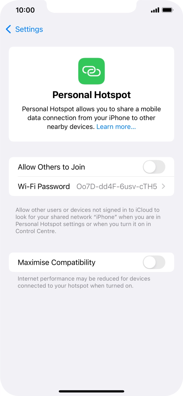 Press Wi-Fi Password and key in the required password.