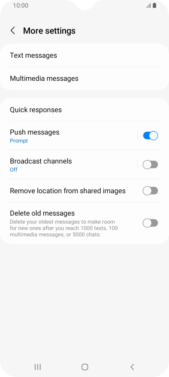 Press Text messages.