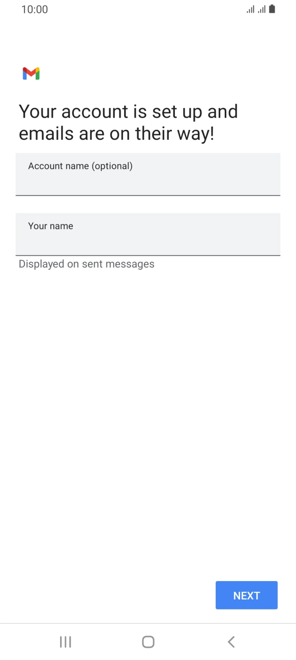 Press the field below 'Account name (optional)' and key in the required name.