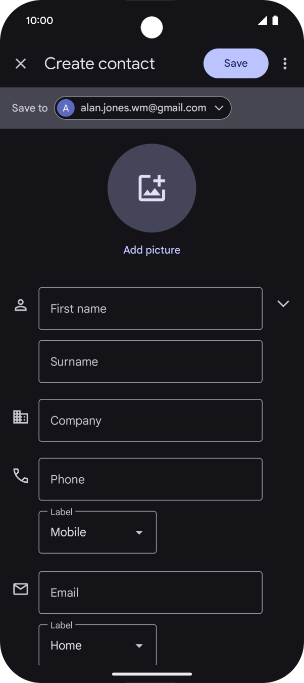 Press the address book drop down list. Press the address book drop down list.