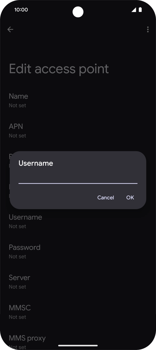 Key in o2wap and press OK.