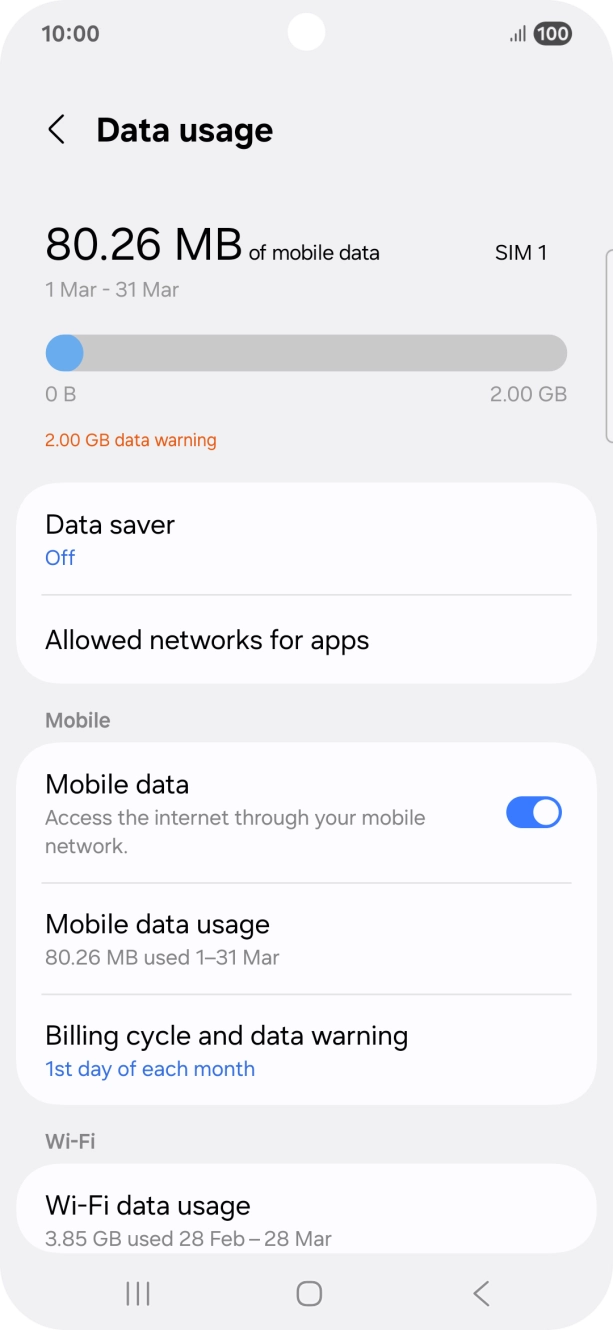 The total data usage is displayed.