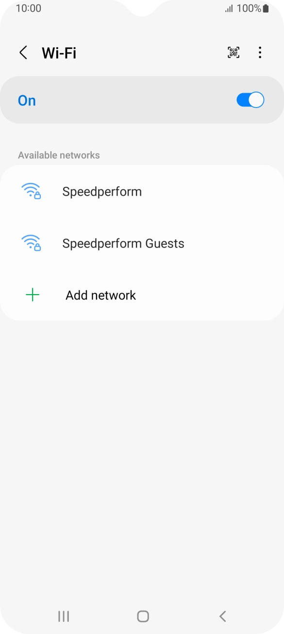 Press the required WiFi network.