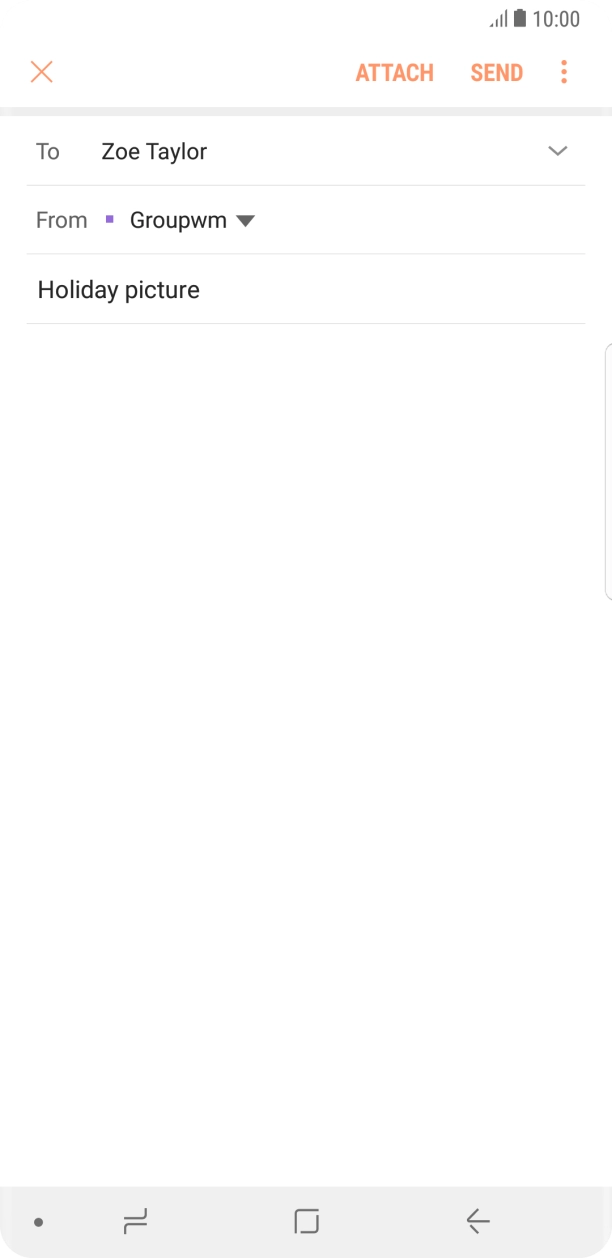 Press the text input field and write the text for your email. Press the text input field and write the text for your email.