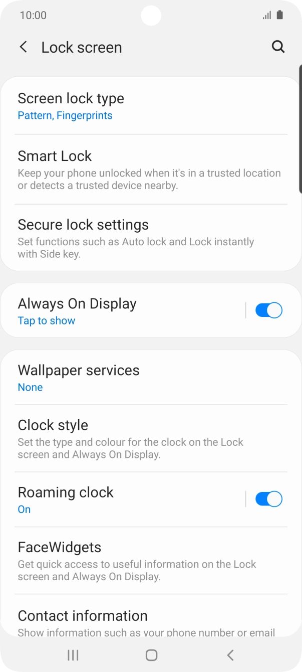 Press Screen lock type and key in the additional phone lock code you created earlier.