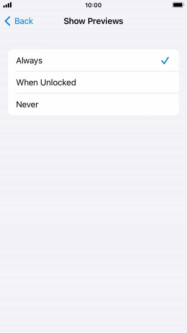 To select notification preview on the lock screen, press Always. To select notification preview on the lock screen, press Always.