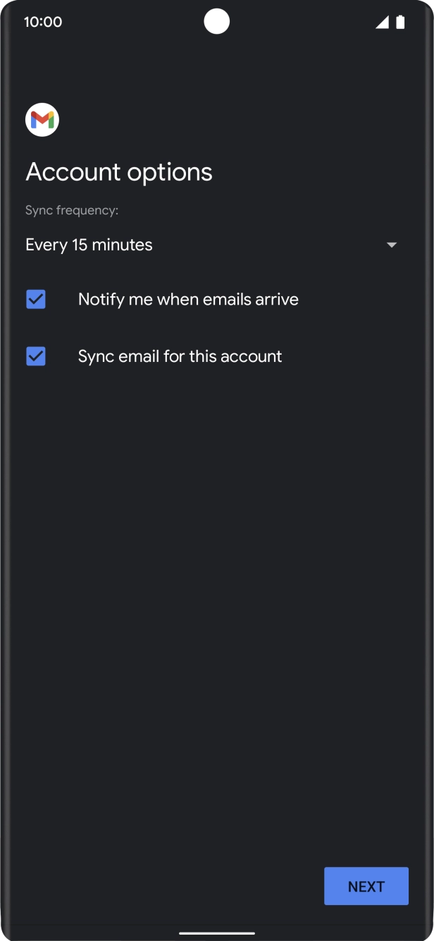 Press the drop down list below 'Sync frequency:'. Press the drop down list below 'Sync frequency:'.