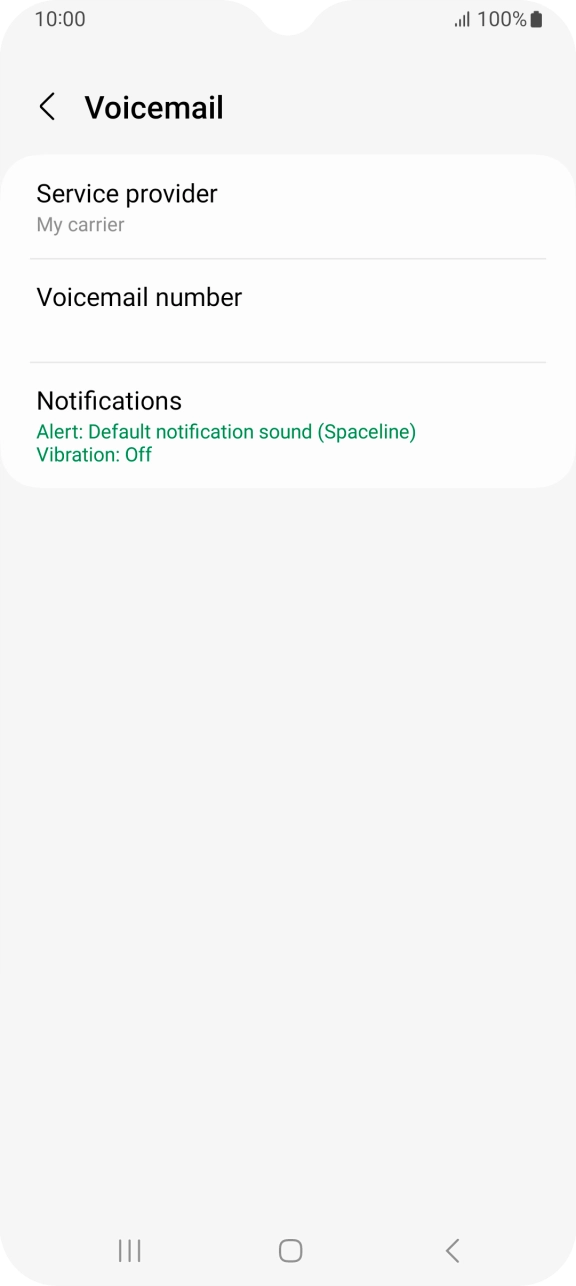 Press Voicemail number.