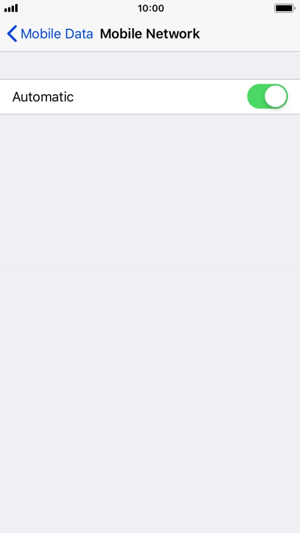 Press the indicator next to 'Automatic' to turn automatic network selection on or off.
