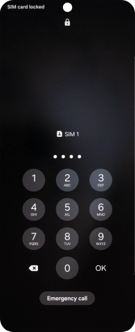 If you're asked to key in your SIM PIN, do so and press OK. The default SIM PIN is 0000.