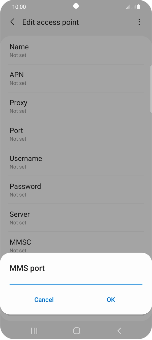 Key in 8080 and press OK.