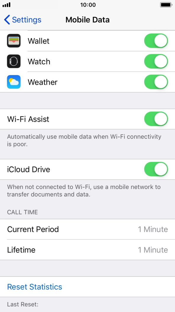 Press the indicator next to 'Wi-Fi Assist' to turn the function on or off.