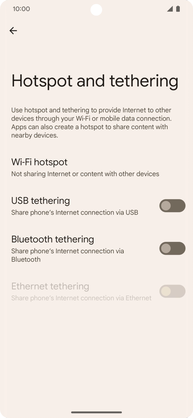 Press Wi-Fi hotspot.