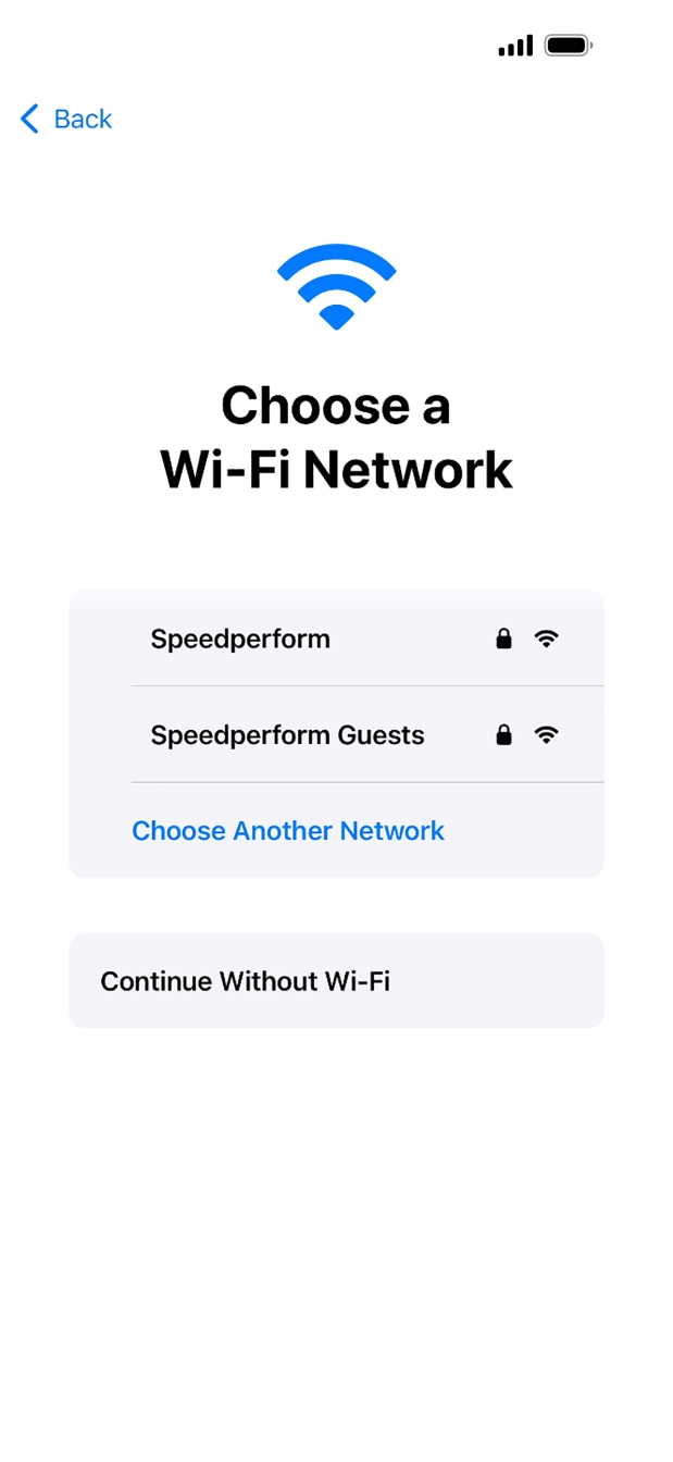 Press the required WiFi network. Press the required WiFi network.