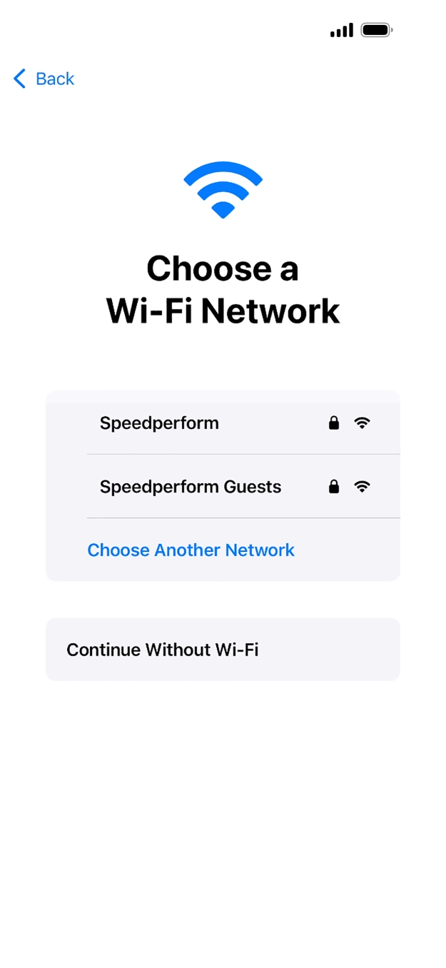 Press the required WiFi network. Press the required WiFi network.