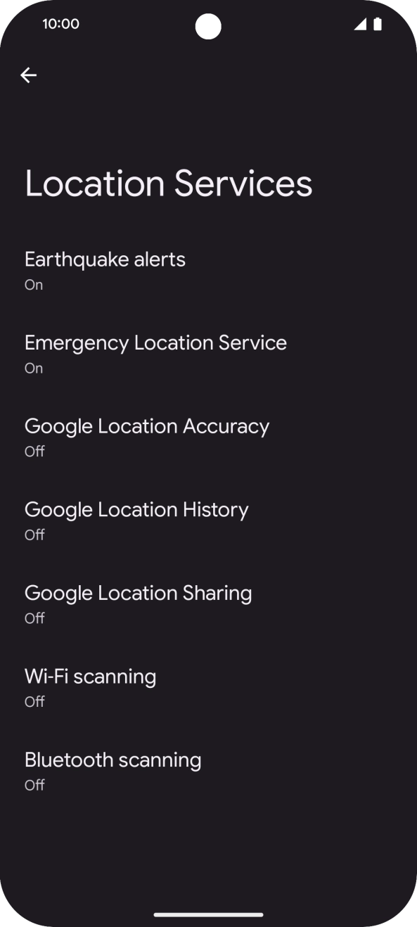Press Google Location Accuracy.