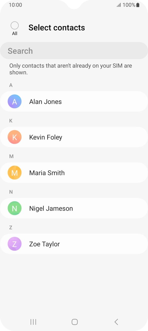 Press the field above 'All'. Press the field above 'All'.