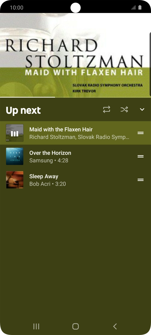 Press the repeat icon to turn the function on or off.