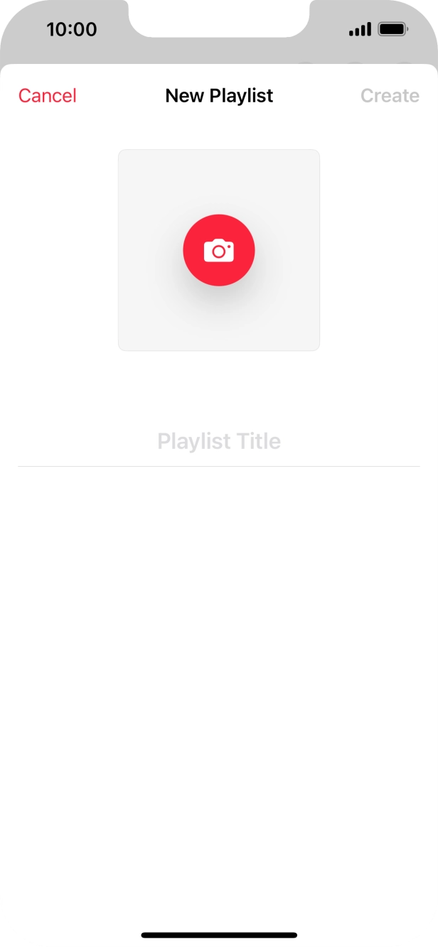 Press the text input field and key in a name for the playlist. Press the text input field and key in a name for the playlist.