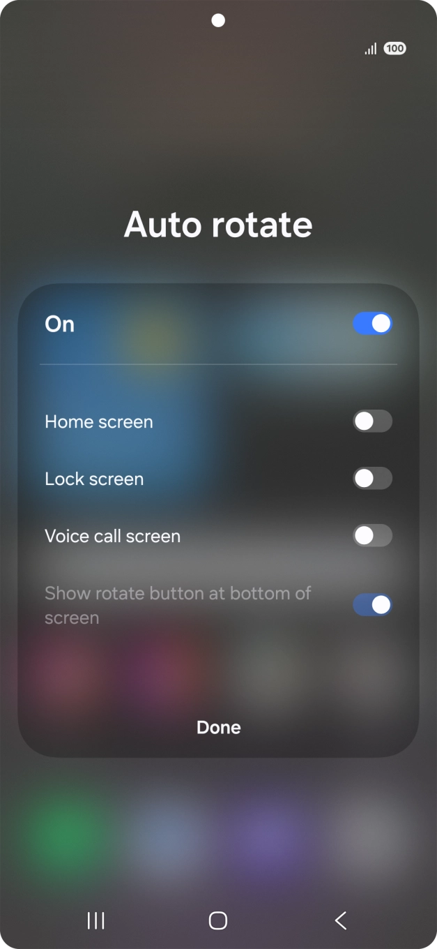 Press the indicators next to the required settings to turn them on or off.