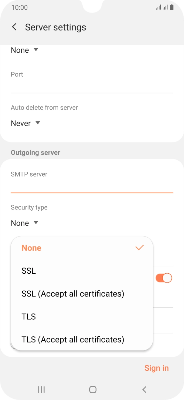 Press None to turn off the function.
