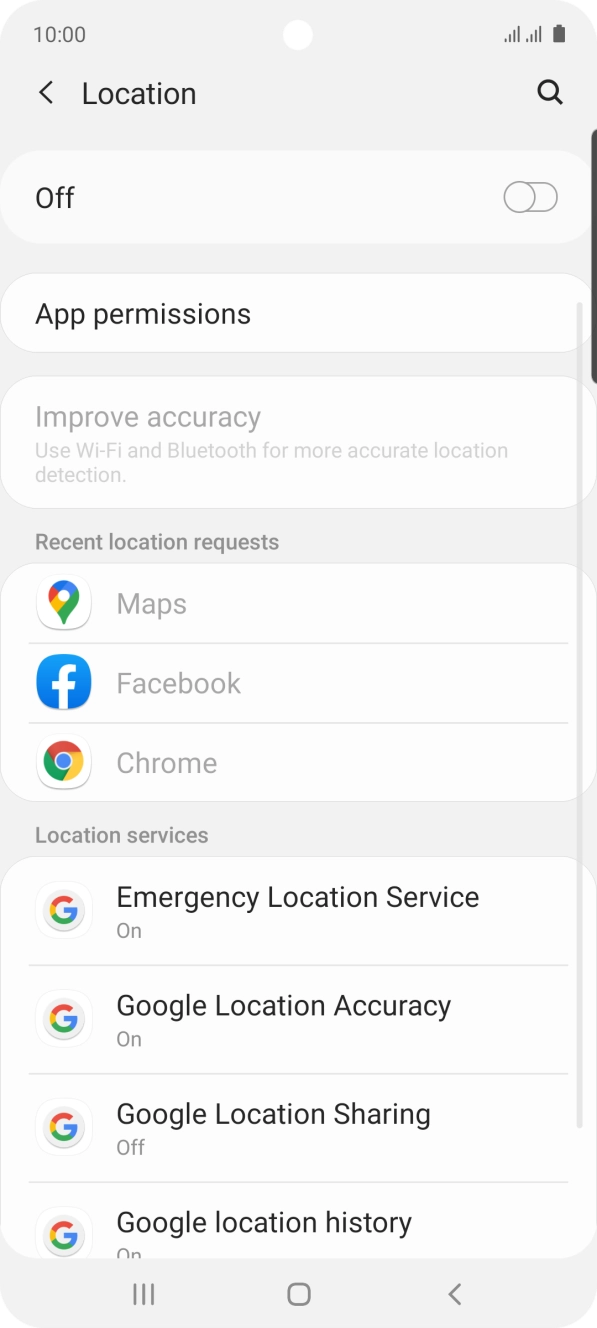 Press the indicator to turn the function on or off.