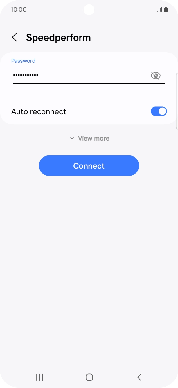 Key in the password for the WiFi network and press Connect.