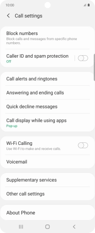 Press the indicator next to 'Wi-Fi Calling' to turn the function on or off.