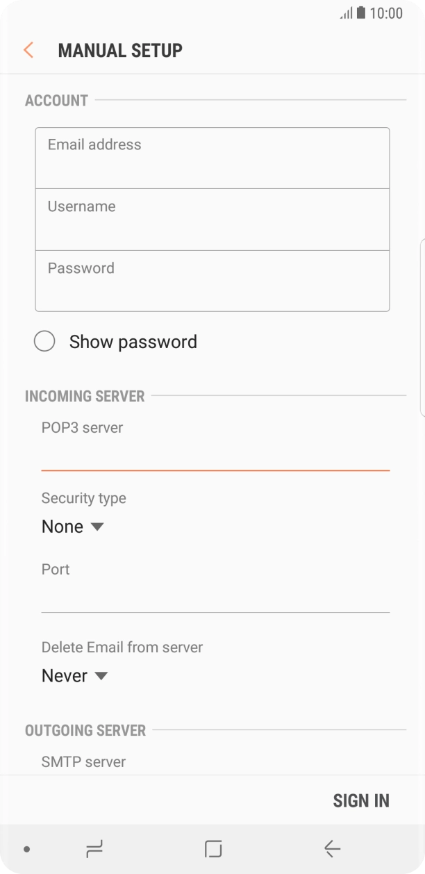 Press the drop down list below 'Security type'. Press the drop down list below 'Security type'.