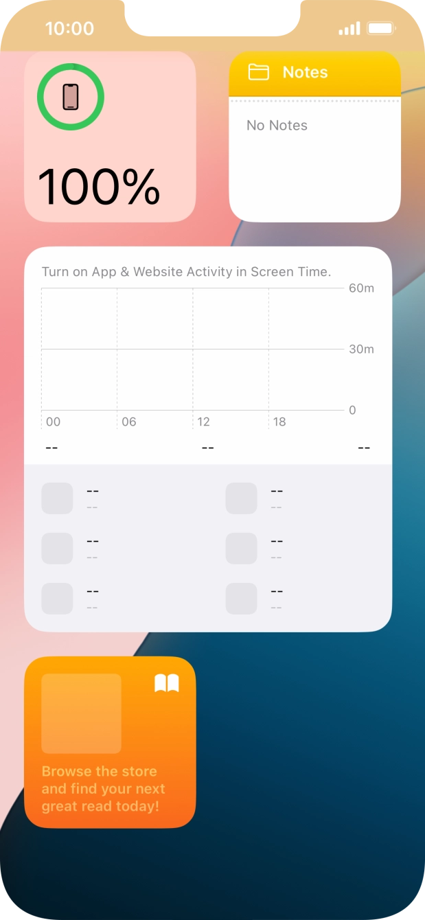 Press and hold the required widget until a pop-up menu is displayed. Press and hold the required widget until a pop-up menu is displayed.