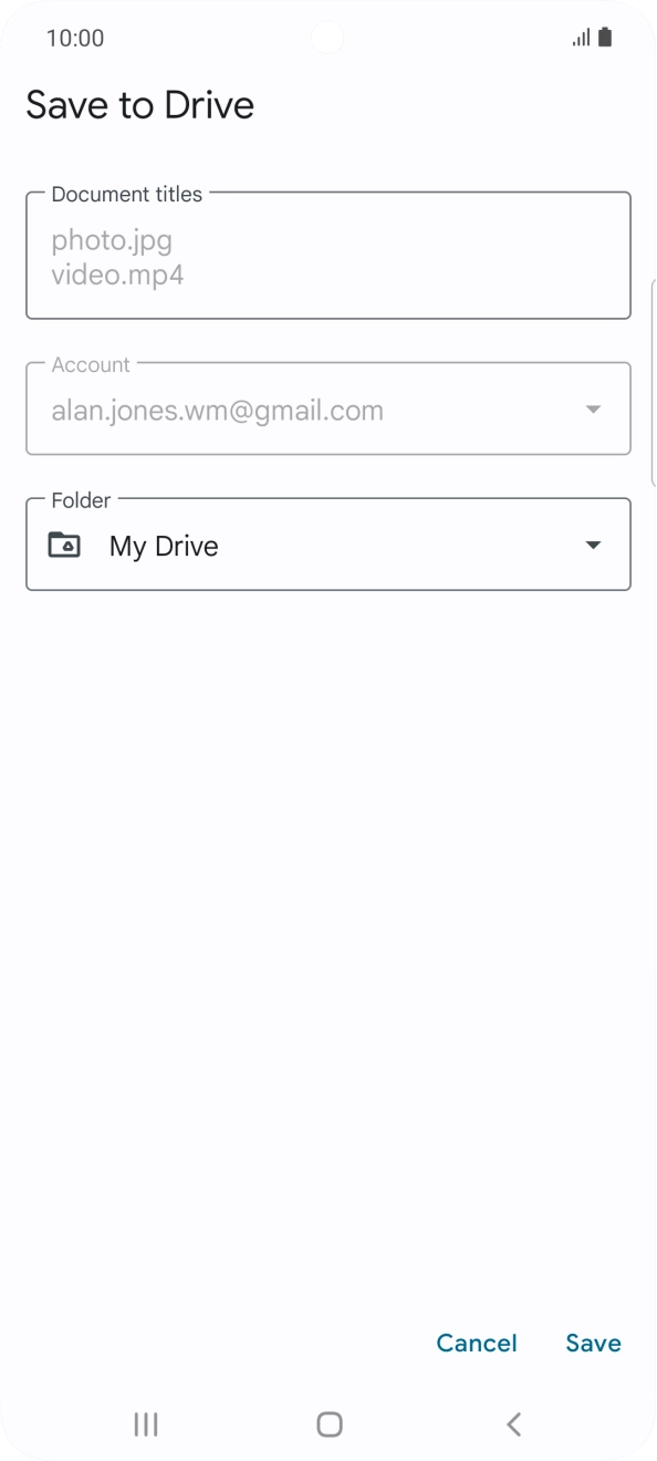 Press the field below 'Folder' and go to the required folder. Press the field below 'Folder' and go to the required folder.