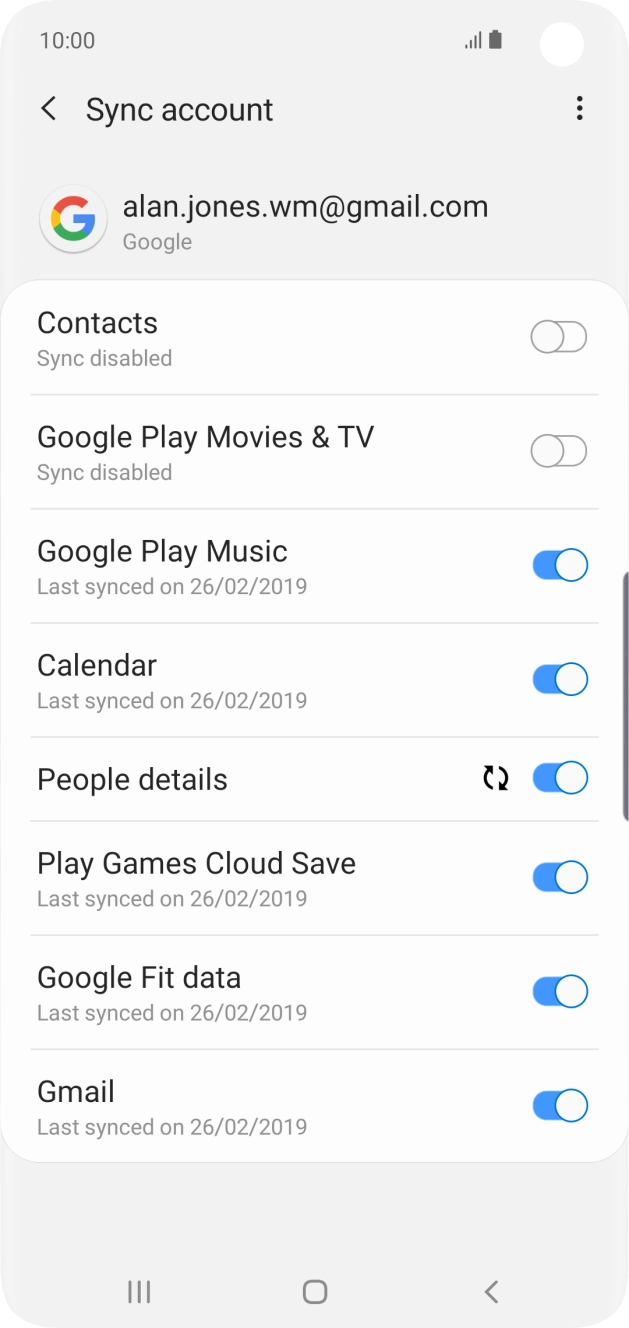 Press the indicator next to 'Contacts' to turn on the function.