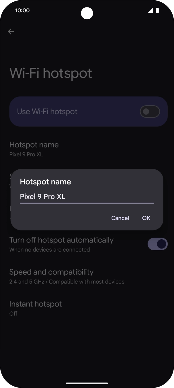 Key in the required WiFi hotspot name and press OK. Key in the required WiFi hotspot name and press OK.