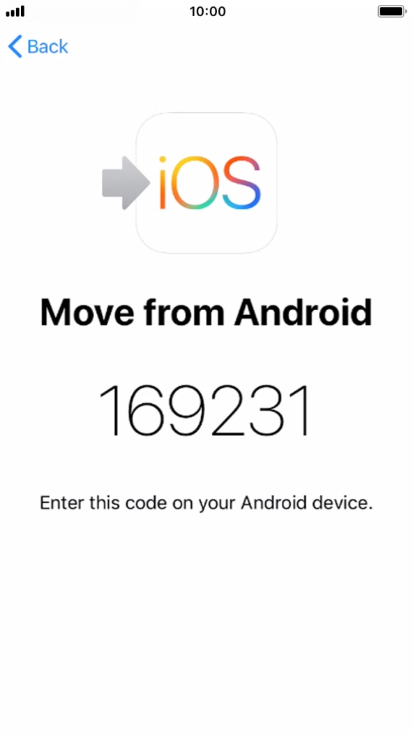 Follow the instructions on the screen and in the 'Move to iOS' app to transfer the content from the Android phone and to set up your phone and prepare it for use.