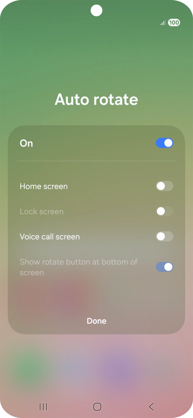 Press the indicators next to the required settings to turn them on or off.