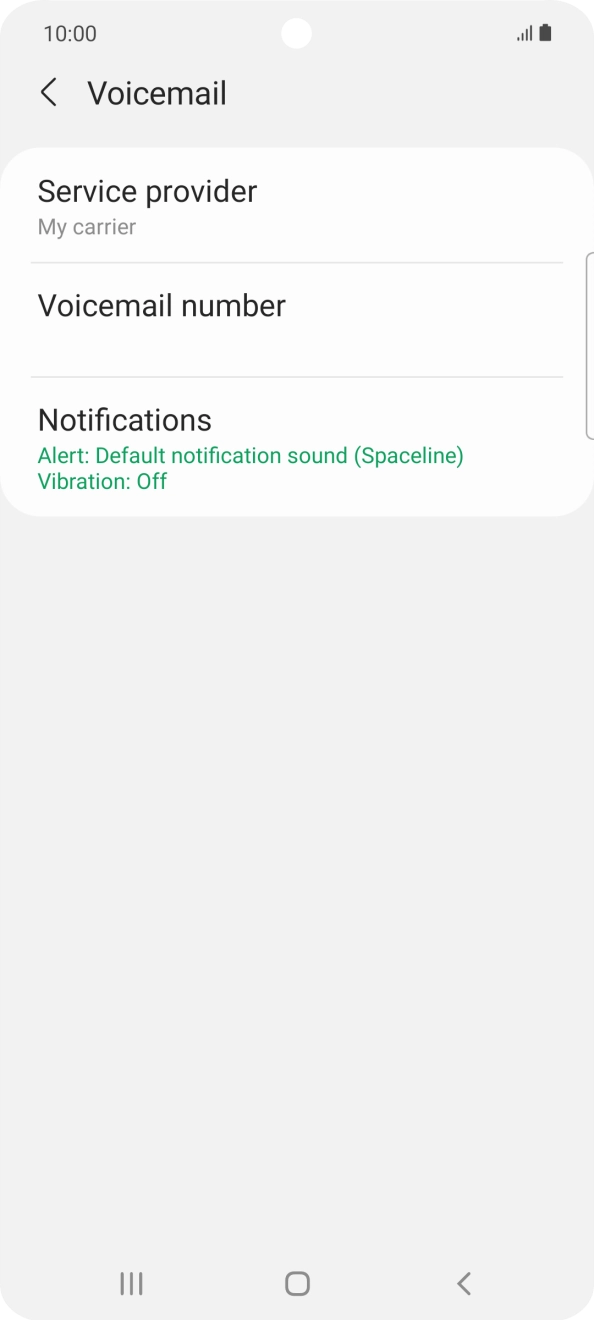 Press Voicemail number.