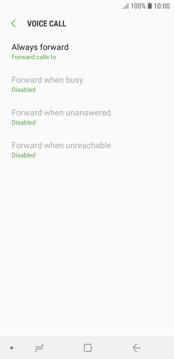 Press the required divert type. Press the required divert type.