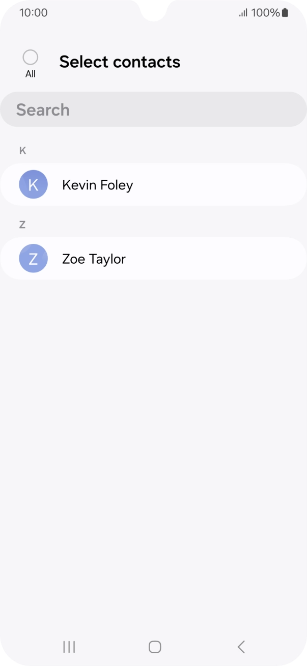 Press the field above 'All'. Press the field above 'All'.