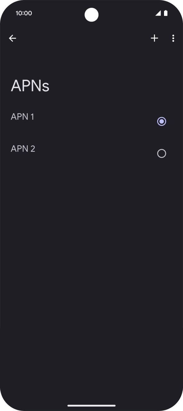 Press the field next to the data connection to activate it. Press the field next to the data connection to activate it.