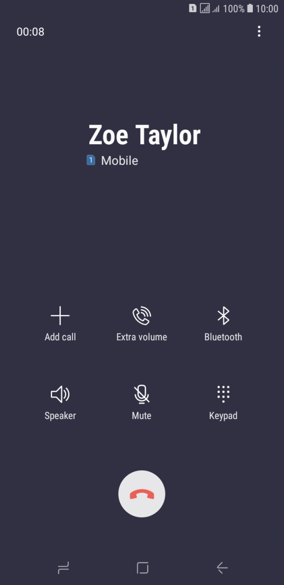 Press the end call icon.