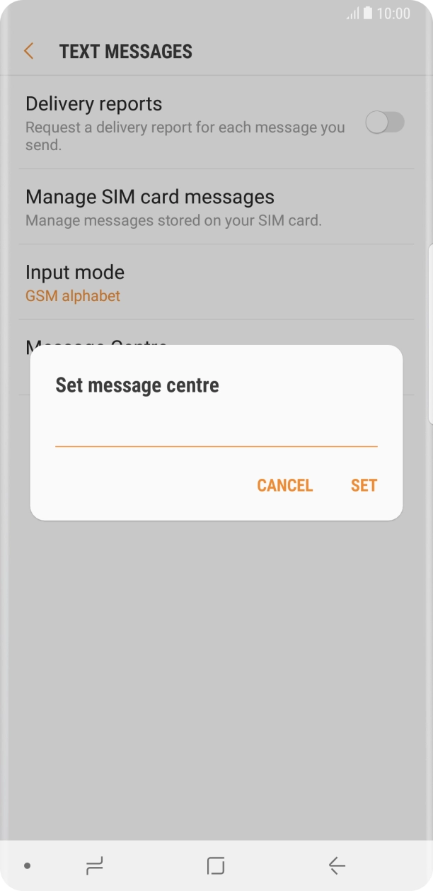 Key in +447802000332 and press SET.