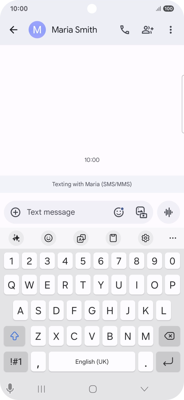 Select an existing conversation or create a new message and press the AI icon.