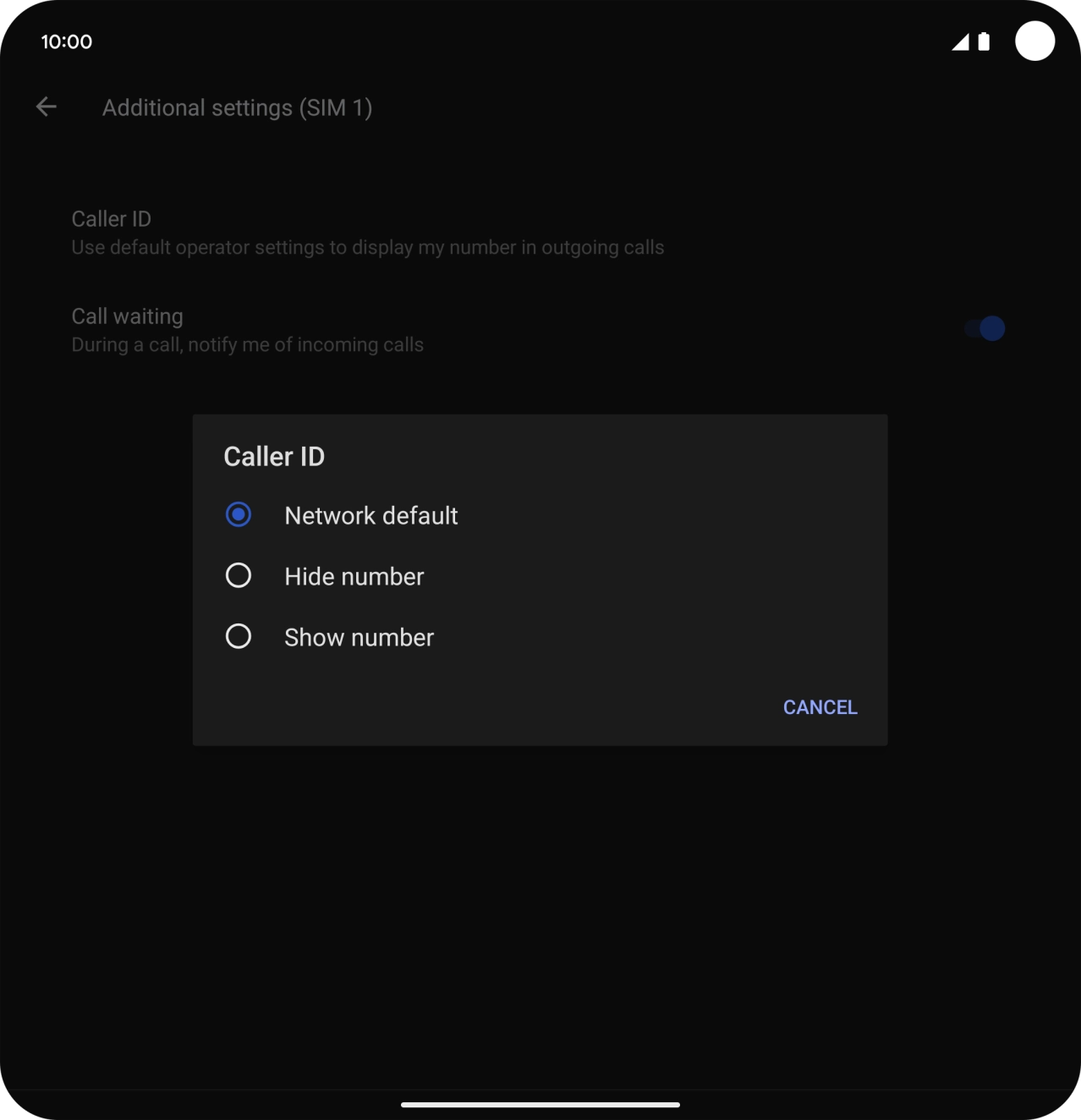 Press Show number to turn on caller identification.