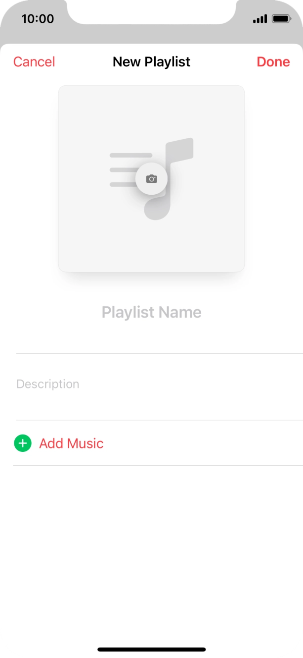 Press the text input field and key in a name for the playlist. Press the text input field and key in a name for the playlist.