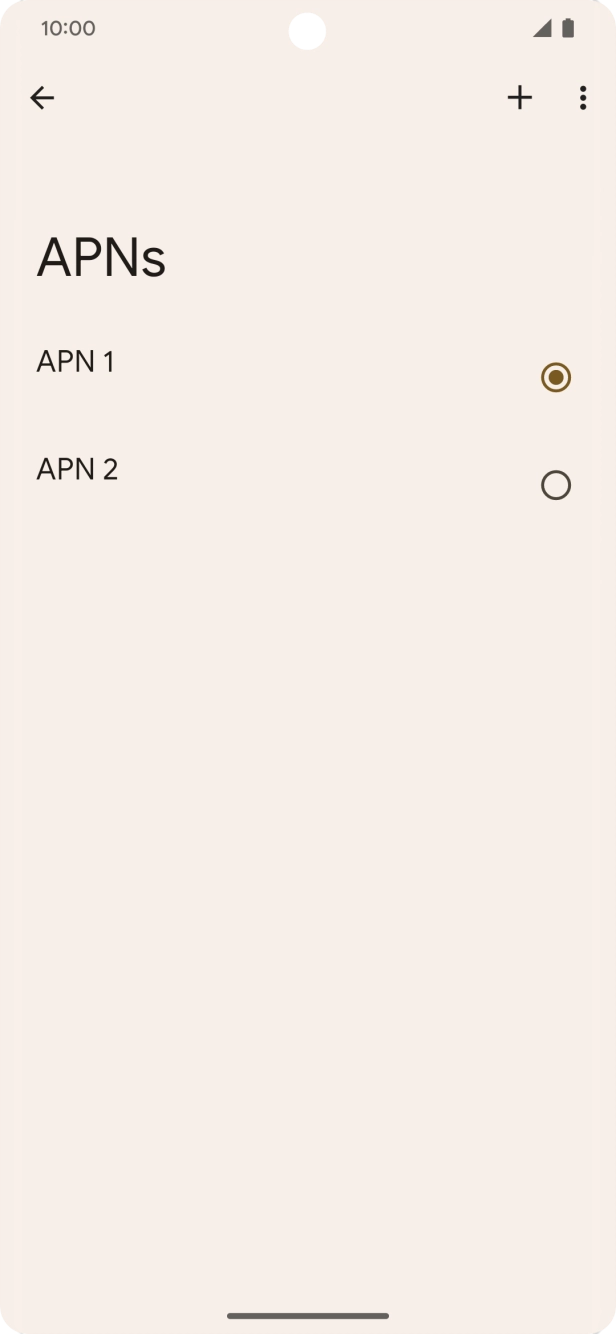 Press the field next to the required data connection to activate it. Press the field next to the required data connection to activate it.
