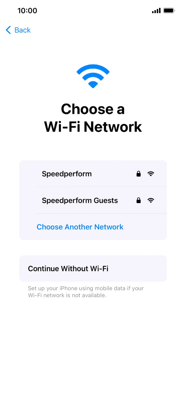 Press the required WiFi network.